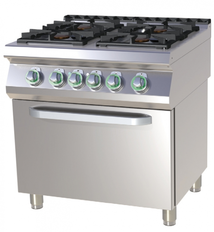 SPT 780/11 GE | Gas range with 4 burners and electric convection oven