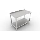 400x700x850 | Stainless steel worktable with a shelf and backsplash