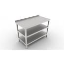 400x600x850 | Stainless steel worktable with 2 shelves and backsplash