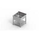 800x800 | Stainless sink with 1 pool and shelf