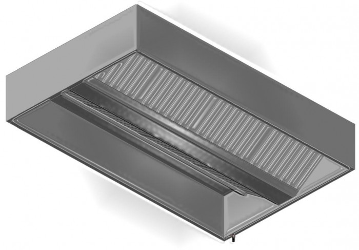 SX-SZE | Rozsdamentes sziget elszívóernyő 2 sor labirintszűrővel 1800