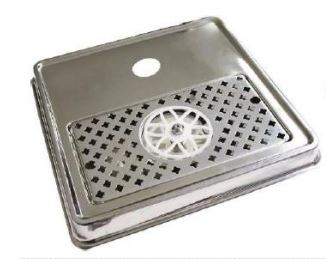 424x420x38 mm | Drip tray with glass rinser, space for 1 beer tower