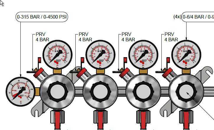 Micro Matic | 7 bar 4 tagos 4 kivezetéses CO2 reduktor