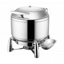 W38323 I Oslo induction rounded chafing with see-through glass and spoon rest, 10 Lts