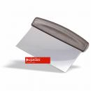 Tésztakaparó rozsdamentes műanyag fekete fogóval 15x7,5 cm