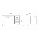 KHP-RC2SD INOX | Refrigerated counter with 2 doors
