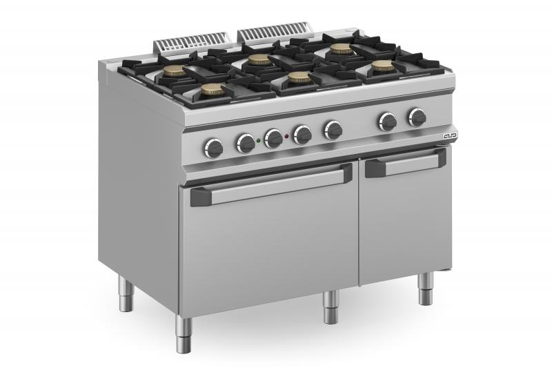 MFB711AFEXL | 6 Burners Gas Range on Electric Oven and Closed Cabinet