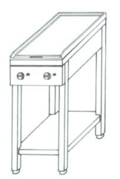 KGO-237 MB | Gas cooking table with 2 burners and 1 heating sheet