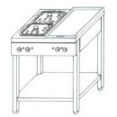 KGO-427 M | Gas cooking table with 4 burners, 1 grid and 1 heating sheet