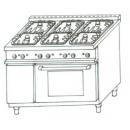 GT-61 | Gas cooker with 6 burners, 3 grids and oven